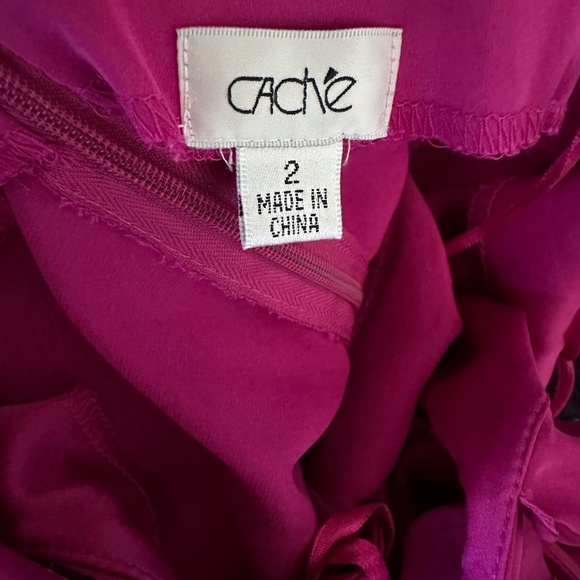 *CACHE* Pink Sleeveless Tie-Back Halter Dress Size 2 - Picture 6 of 7